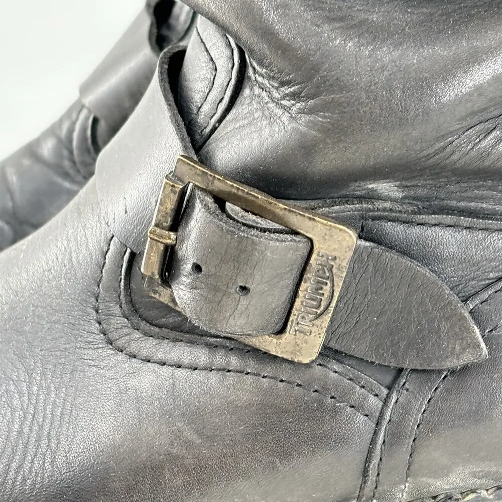 Vtg Triumph Motorcycle Engineer Boots Black Leather Mens 5.5 EU 37 Slovakia